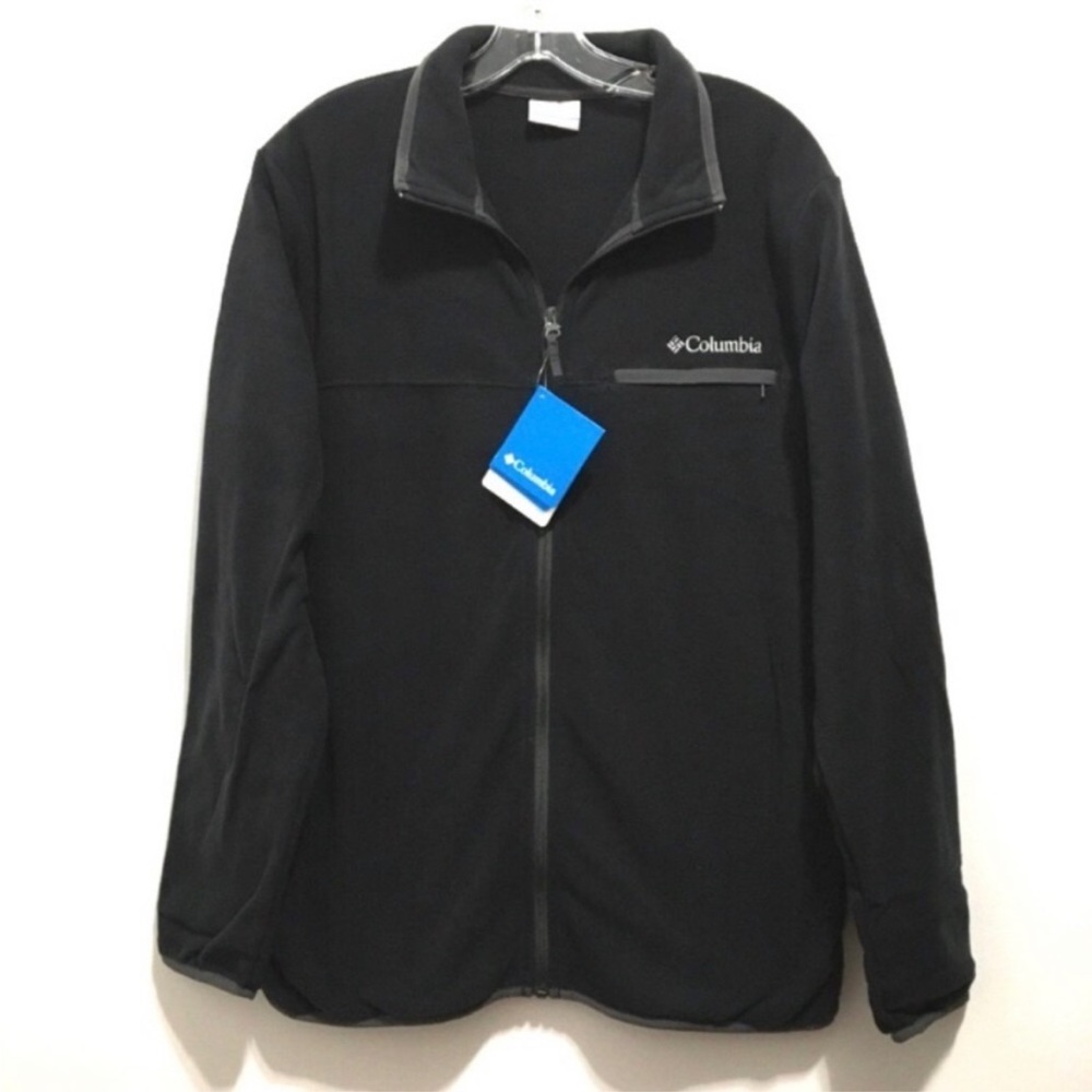 NEW Columbia Men’s Black Zip Up Black Sweater Jacket